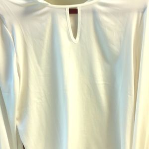 Long white sleeve holiday blouse